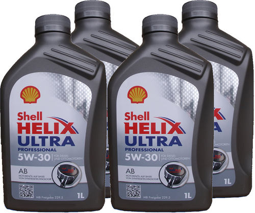 4 X 1 Liter Shell 5W-30 Helix Ultra Professional AB