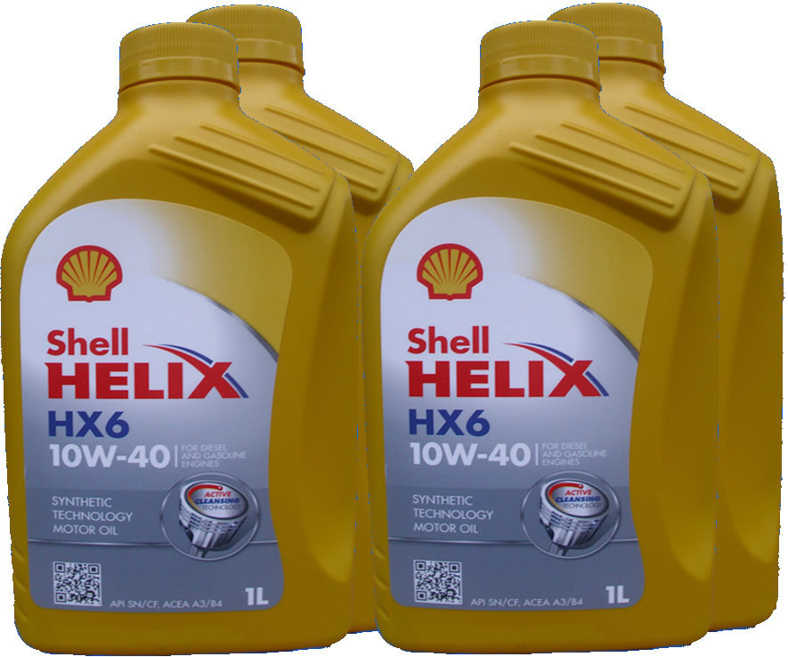4 X 1 Liter Shell Helix 10W-40 HX6