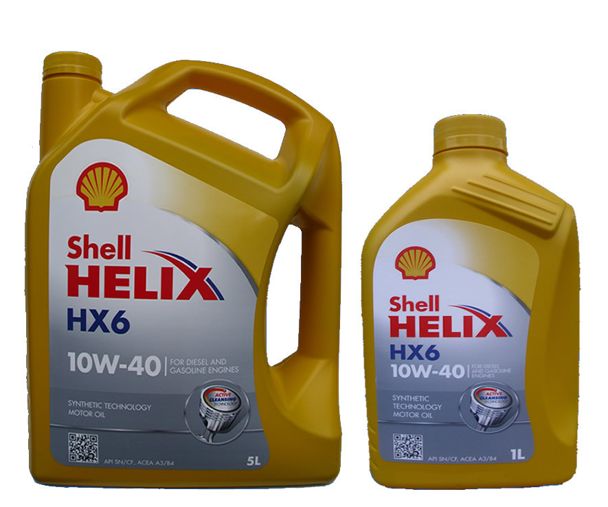 5L + 1L= 6 Liter Shell Helix 10W-40 HX6