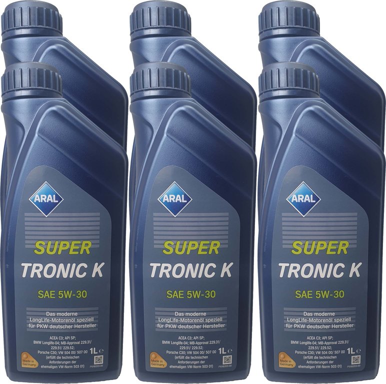 6 X 1 Liter Aral Super Tronic 5W-30 Longlife 3