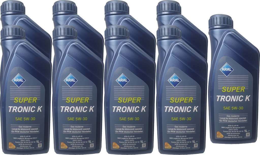 9 X 1 Liter Aral Super Tronic 5W-30 Longlife 3