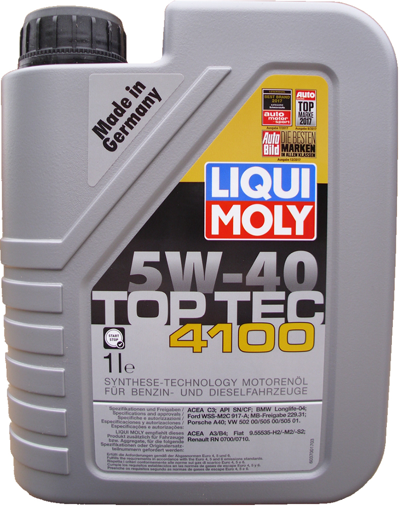 1 X 1 Liter Liqui Moly 5W-40 Top Tec 4100