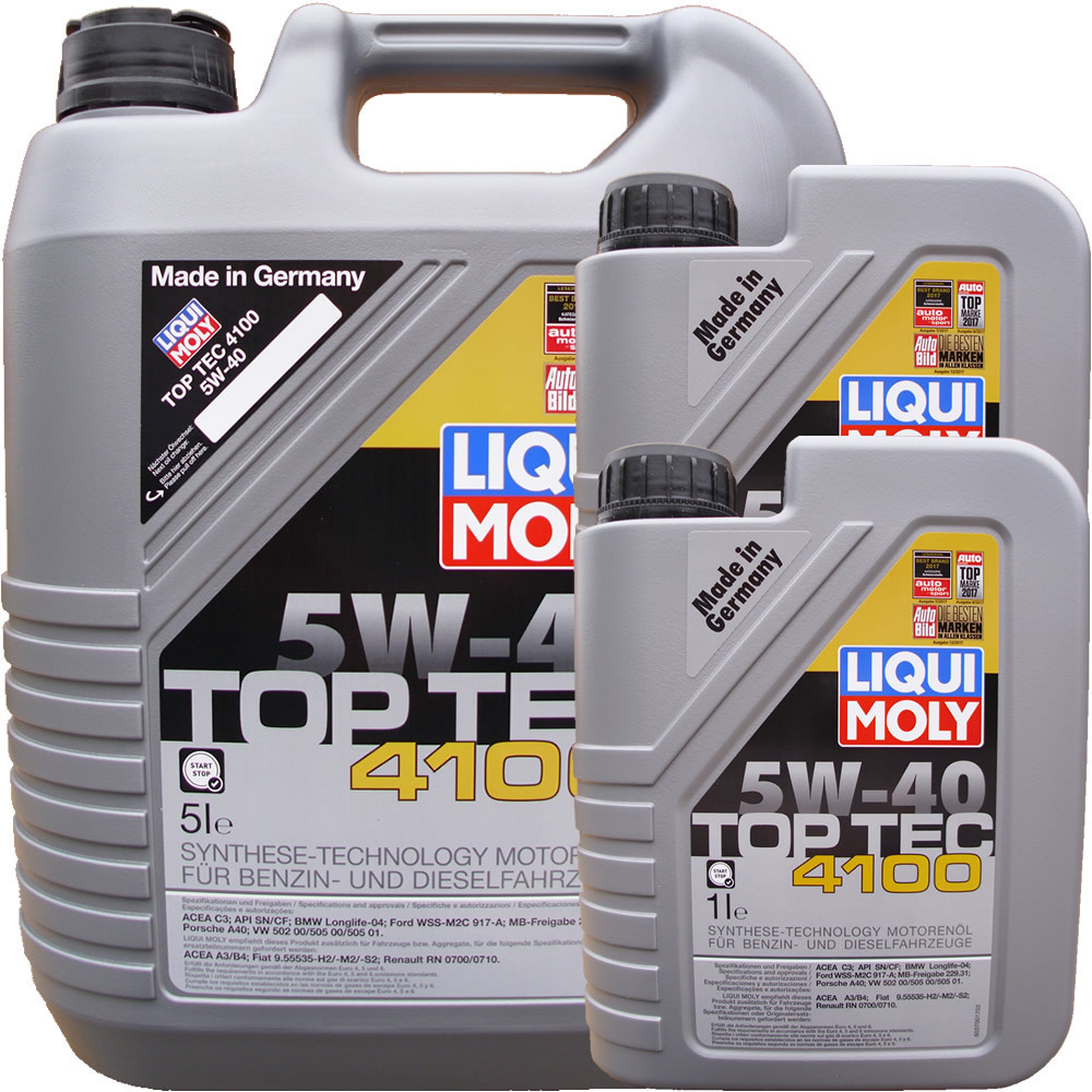 5L + 2L= 7 Liter Liqui Moly 5W-40 Top Tec 4100