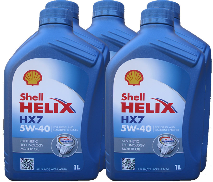 5 X 1 Liter Shell Helix HX7 5W-40