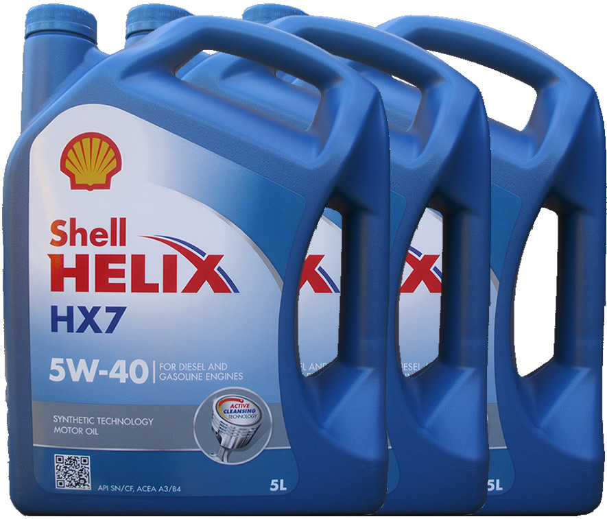 3 X 5 Liter Shell Helix HX7 5W-40