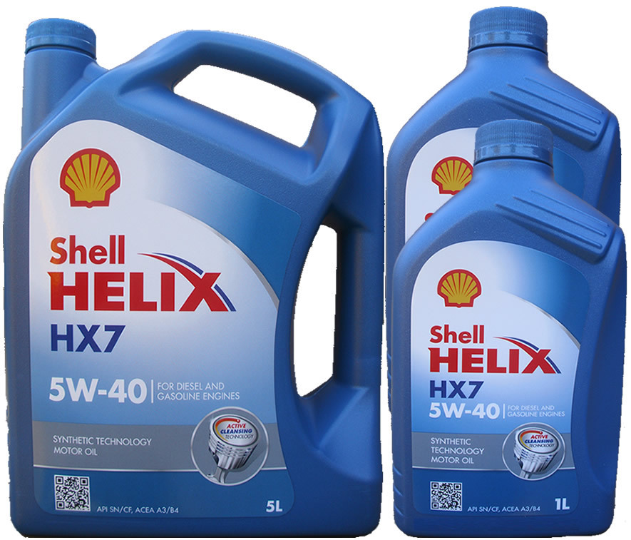 5L + 2L = 7 Liter Shell Helix HX7 5W-40
