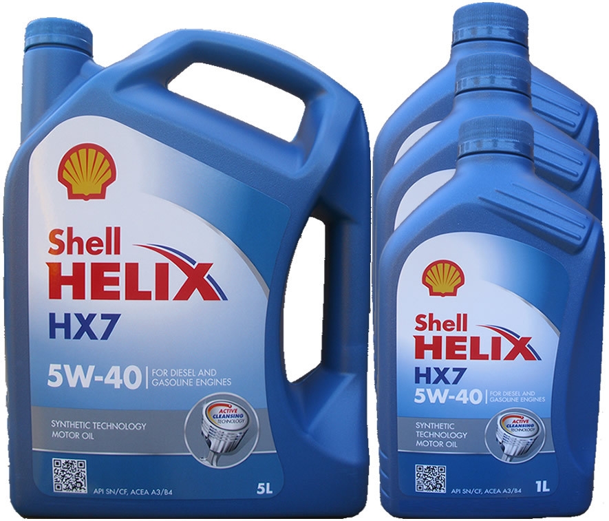 5L + 3L = 8 Liter Shell Helix HX7 5W-40
