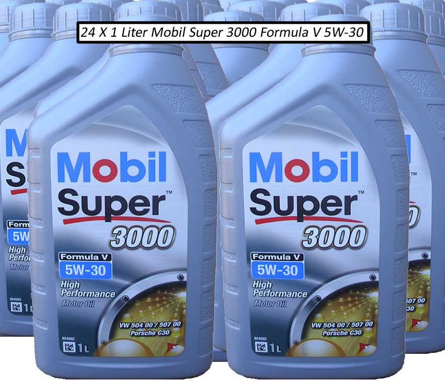 24 X 1 Liter Mobil 5W-30 Super 3000 Formula V - Longlife 3