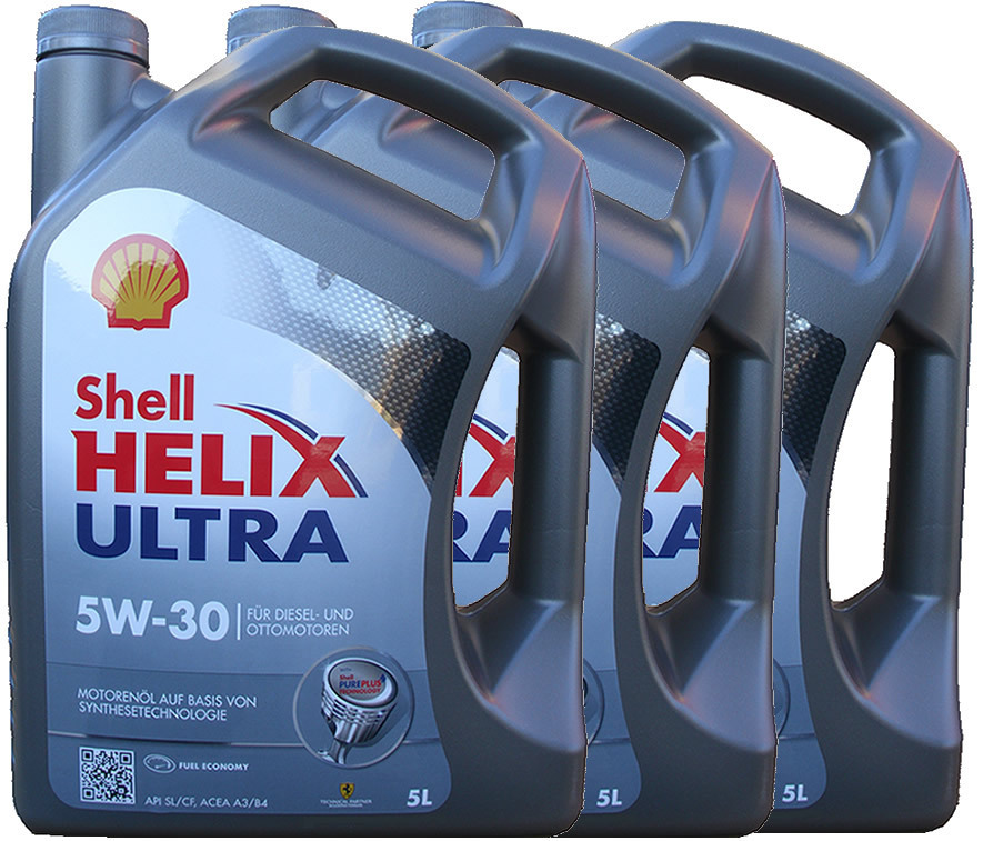3 X 5L = 15 Liter Shell 5W-30 Helix Ultra - ACEA A3/B4