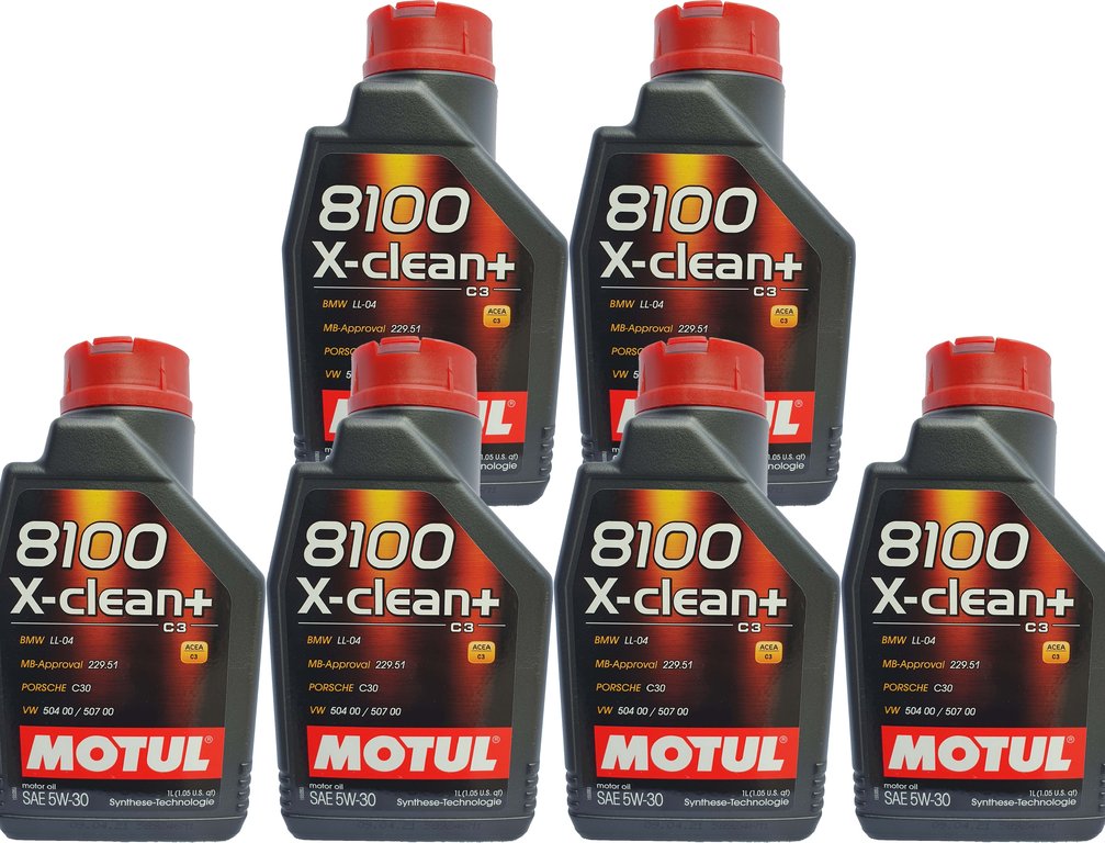 6 X 1 Liter Motul 5W-30 8100 X-Clean+ C3