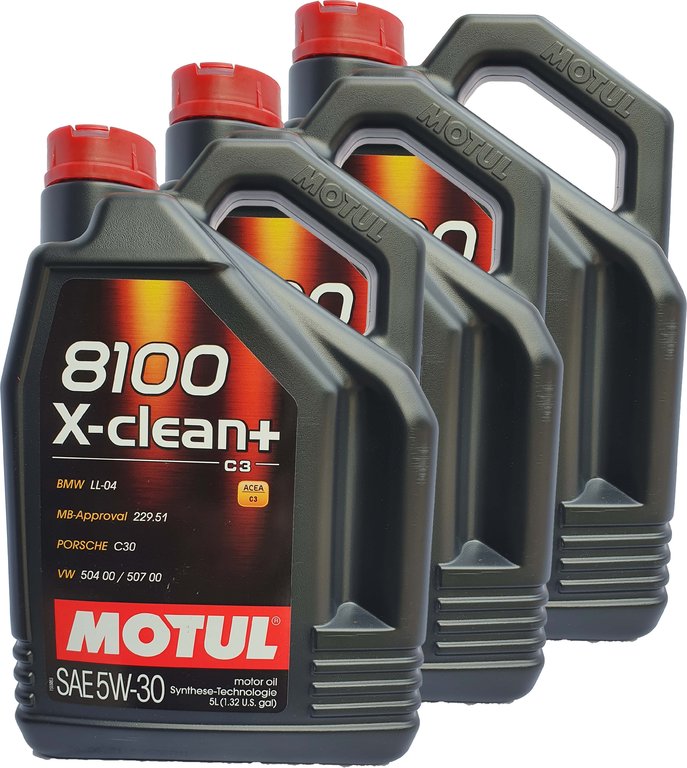 3 X 5L = 15 Liter Motul 5W-30 8100 X-Clean+ C3