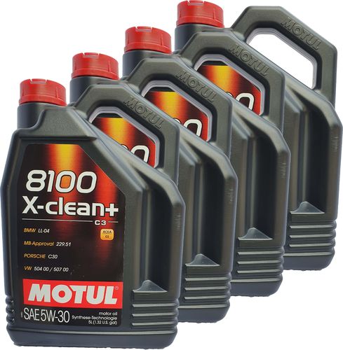 4 X 5L = 20 Liter Motul 5W-30 8100 X-Clean+ C3
