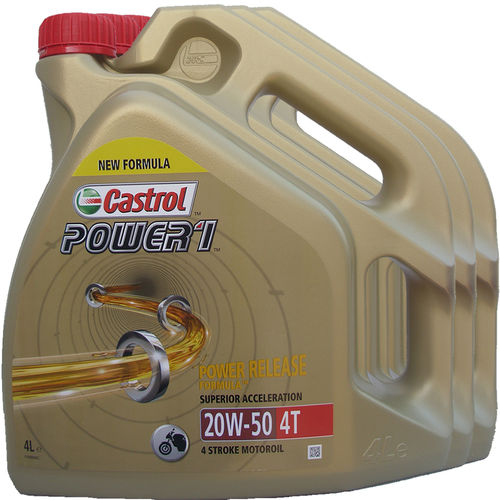 3 X 4L = 12 Liter Castrol 20W-50 Power1 4T