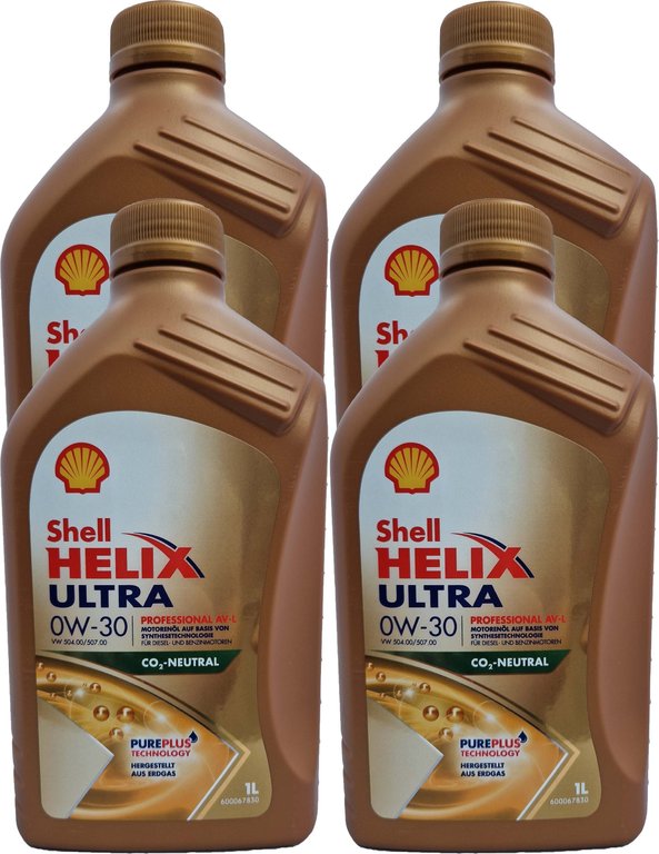 4 X 1 Liter Shell 0W-30 Helix Ultra Professional AV-L