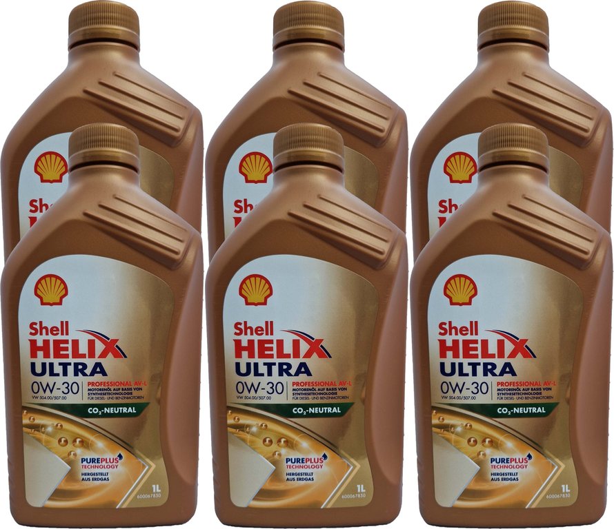 6 X 1 Liter Shell 0W-30 Helix Ultra Professional AV-L