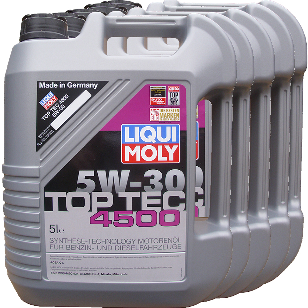 5 X 5L = 25 Liter Liqui Moly 5W-30 TOP TEC 4500 - ACEA C1