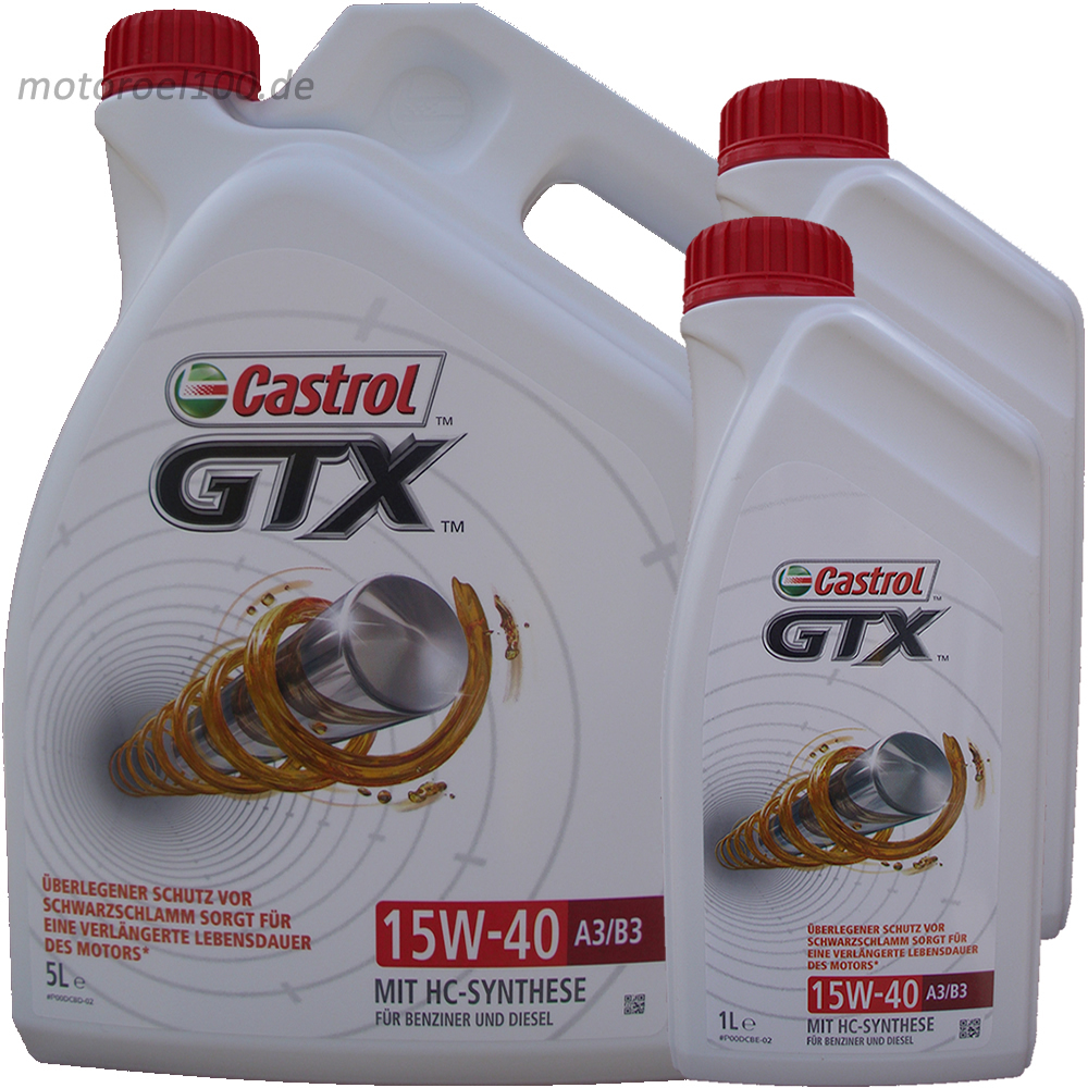 5L + 2L = 7 Liter Castrol GTX 15W40 A3/B3
