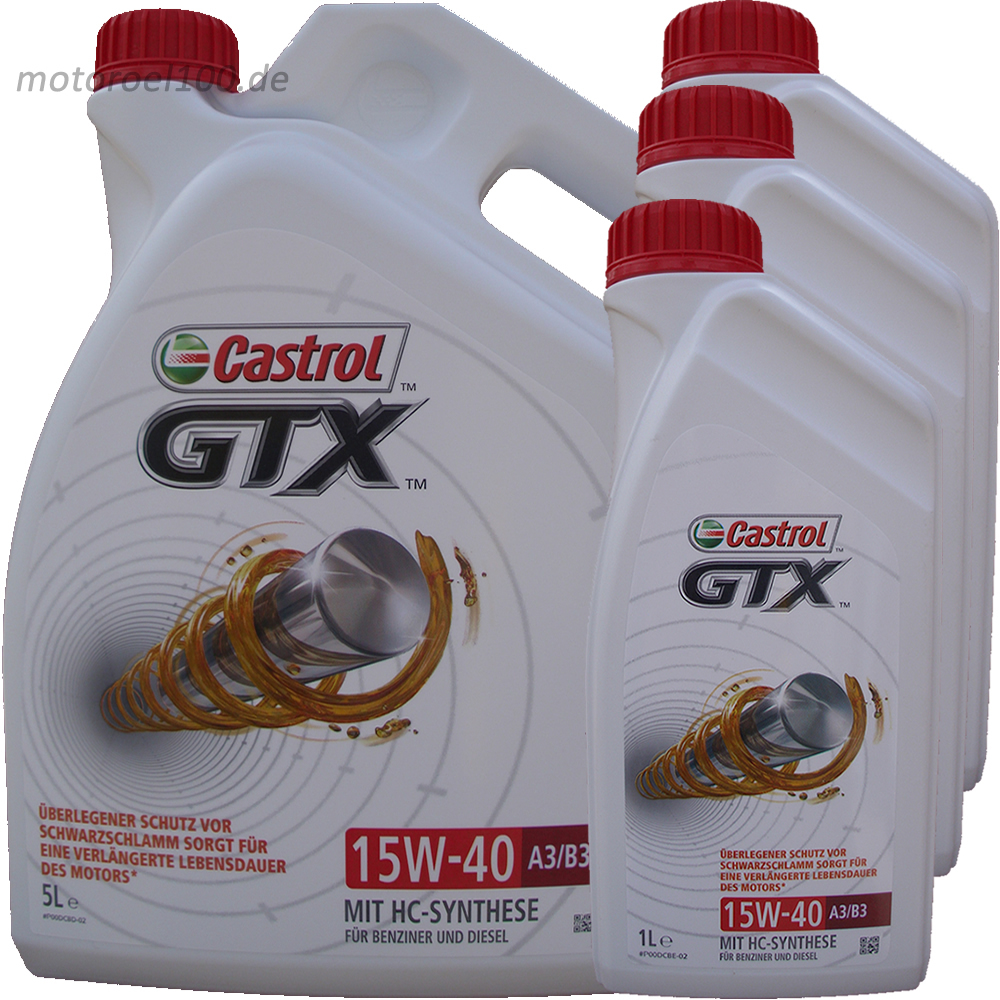 5L + 3L = 8 Liter Castrol GTX 15W40 A3/B3