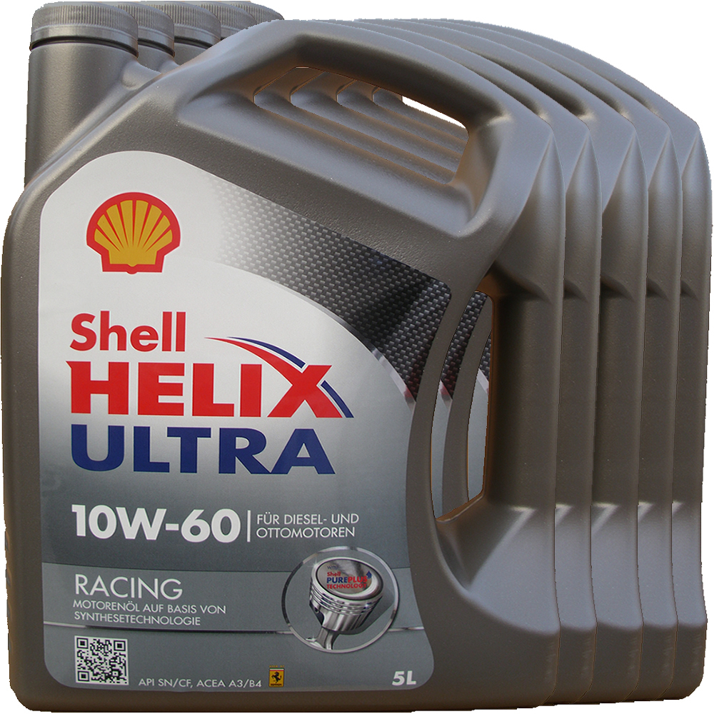 5 X 5L = 25 Liter Shell 10W-60 Helix Ultra Racing