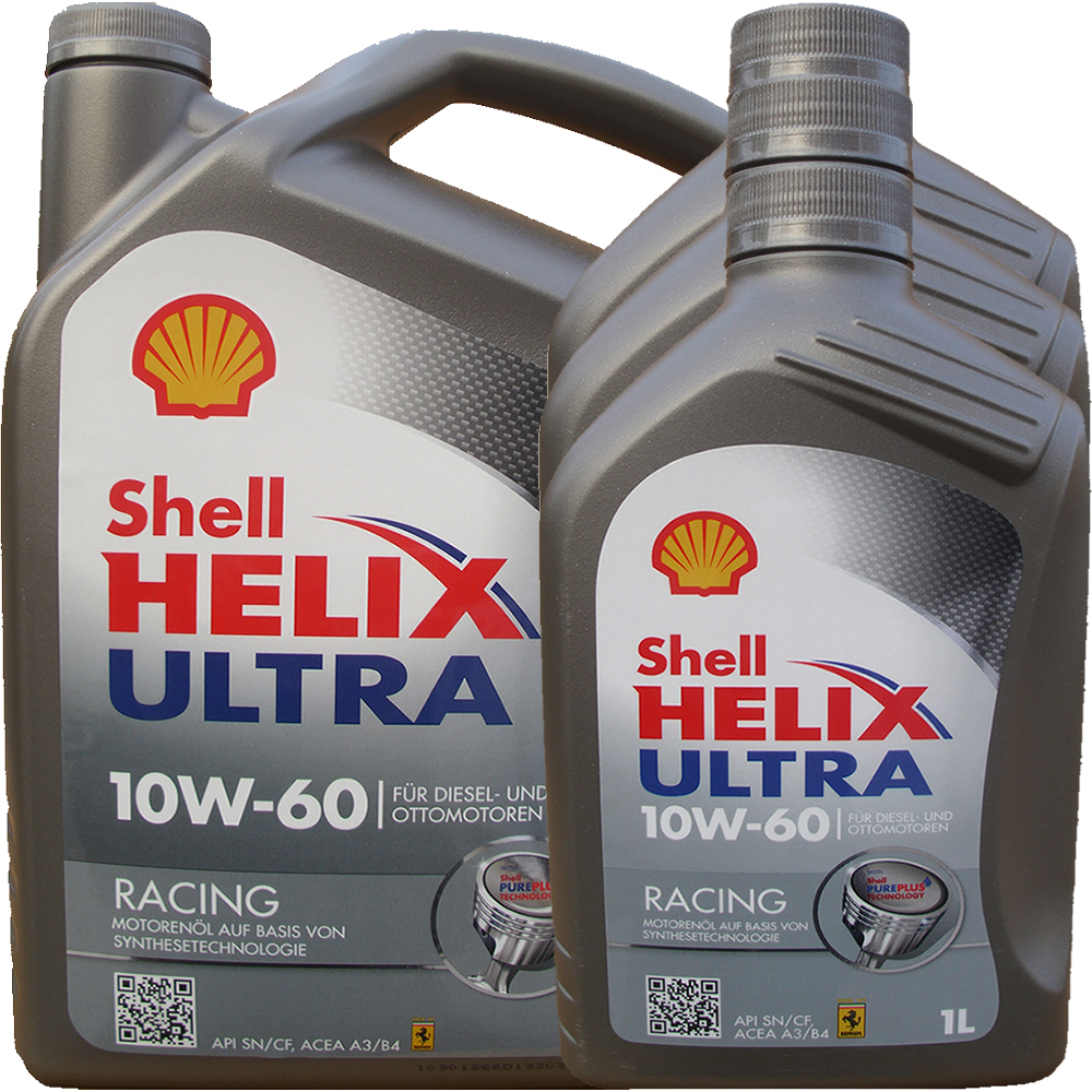 5L + 3L = 8 Liter Shell 10W-60 Helix Ultra Racing