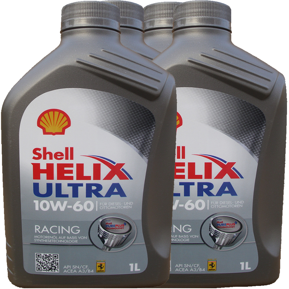 4 X 1 Liter Shell 10W-60 Helix Ultra Racing