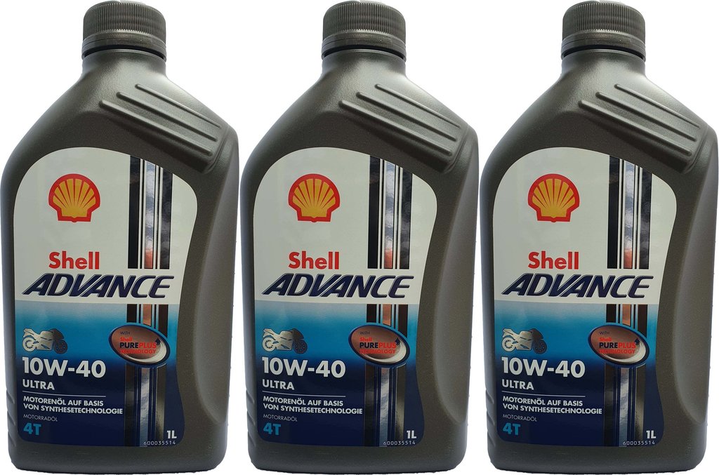 Motorradöl Shell 10W-40 Advance 4T 3X1L