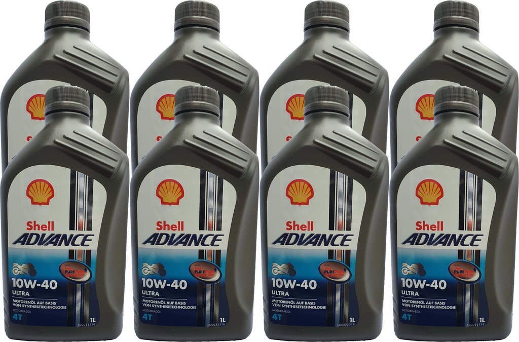 Shell 10W-40 ADVANCE 4T Ultra - JASO MA2 8 X 1 Liter