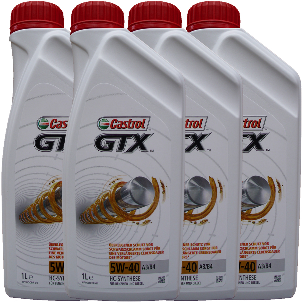 4 X 1 Liter Castrol 5W-40 GTX - ACEA A3/B4