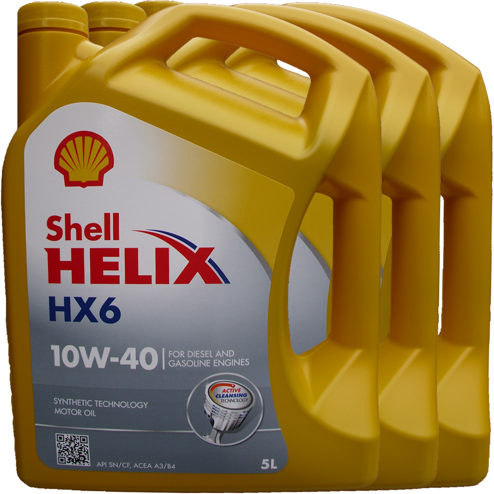 3 X 5L = 15 Liter Shell 10W-40 Helix HX6 - ACEA A3/B4