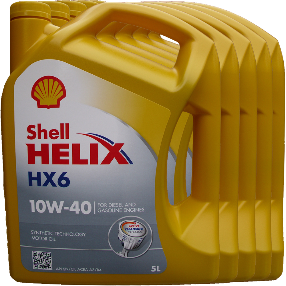 5 X 5L = 25 Liter Shell 10W-40 Helix HX6 - ACEA A3/B4