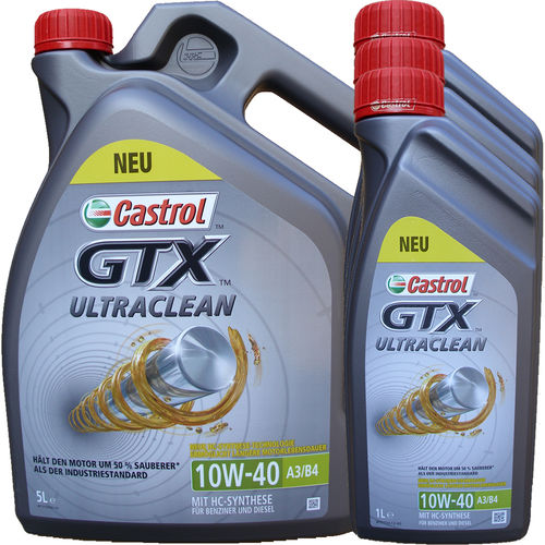 5L + 3L = 8 Liter Castrol 10W-40 GTX ULTRACLEAN - ACEA A3/B4