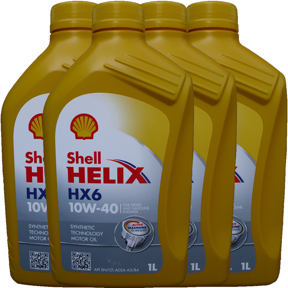 4 X 1 Liter Shell 10W-40 Helix HX6 - ACEA A3/B4