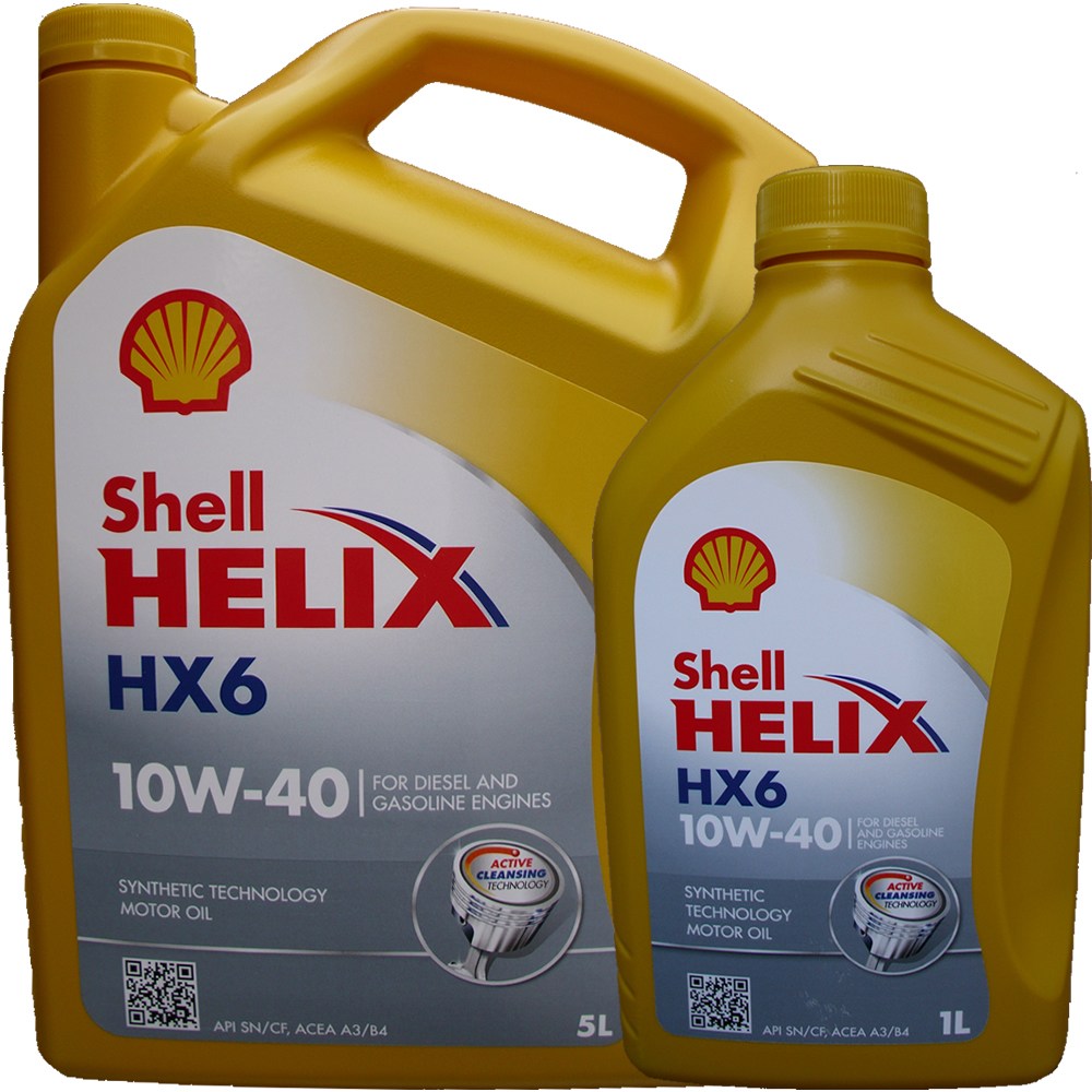 5L + 1L = 6 Liter Shell 10W-40 Helix HX6 - ACEA A3/B4