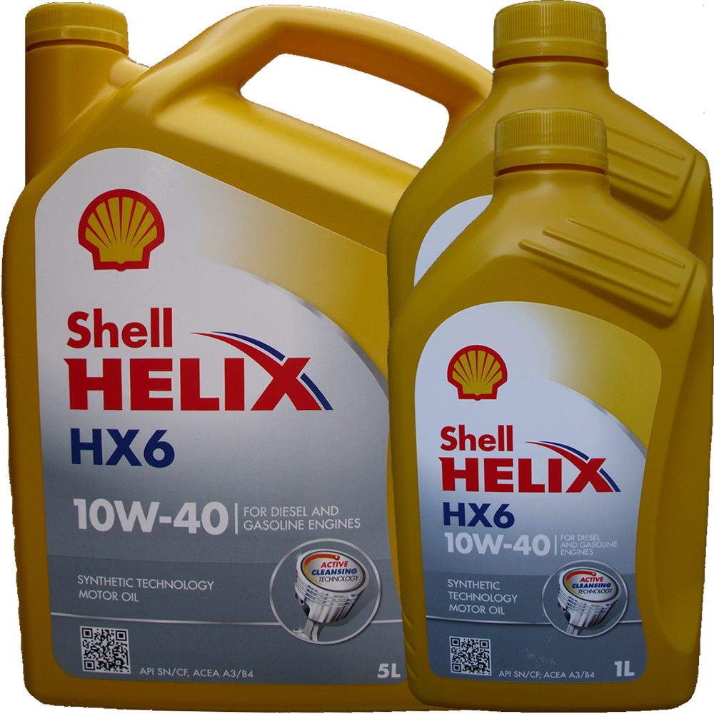 5L + 2L = 7 Liter Shell 10W-40 Helix HX6 - ACEA A3/B4