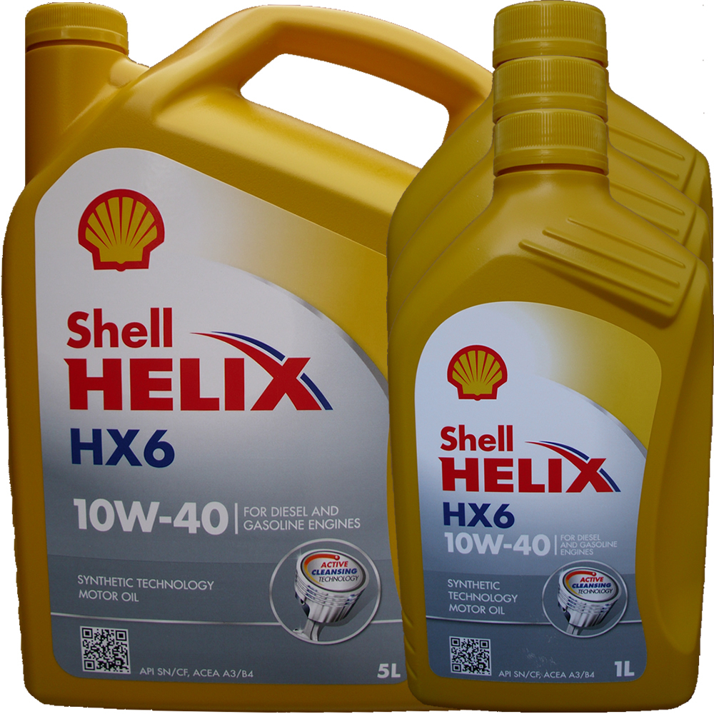 5L + 3L = 8 Liter Shell 10W-40 Helix HX6 - ACEA A3/B4