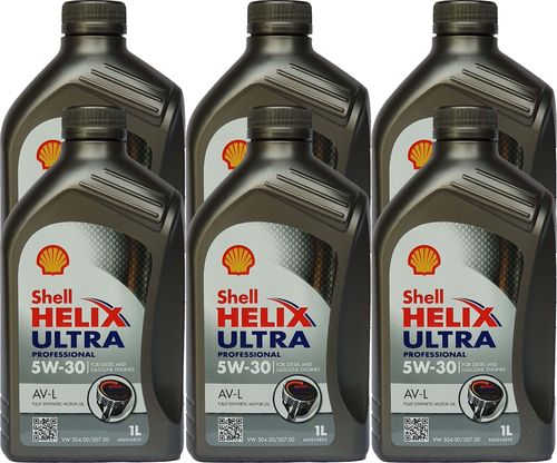 6x1 Liter Shell 5W-30 Helix Ultra Professional AV-L  / Longlife 3