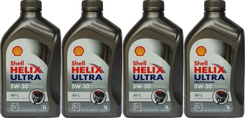 4x1 Liter Shell 5W-30 Helix Ultra Professional AV-L  / Longlife 3